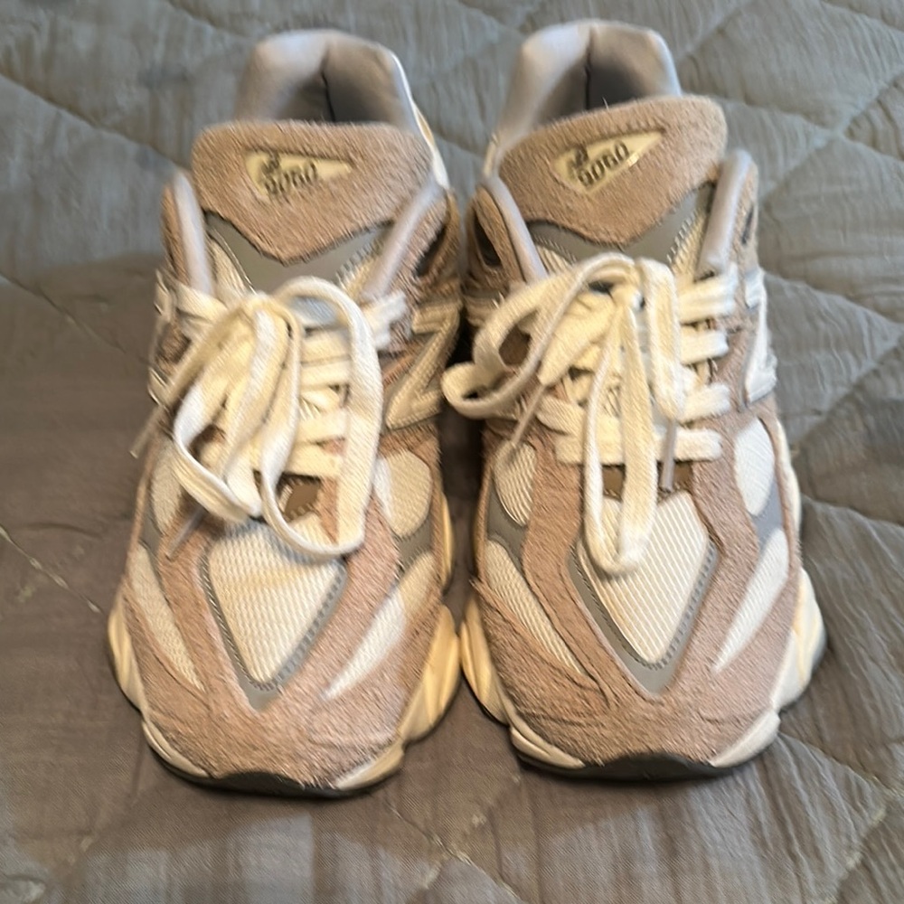 Women Tan and White Athletic Shoes